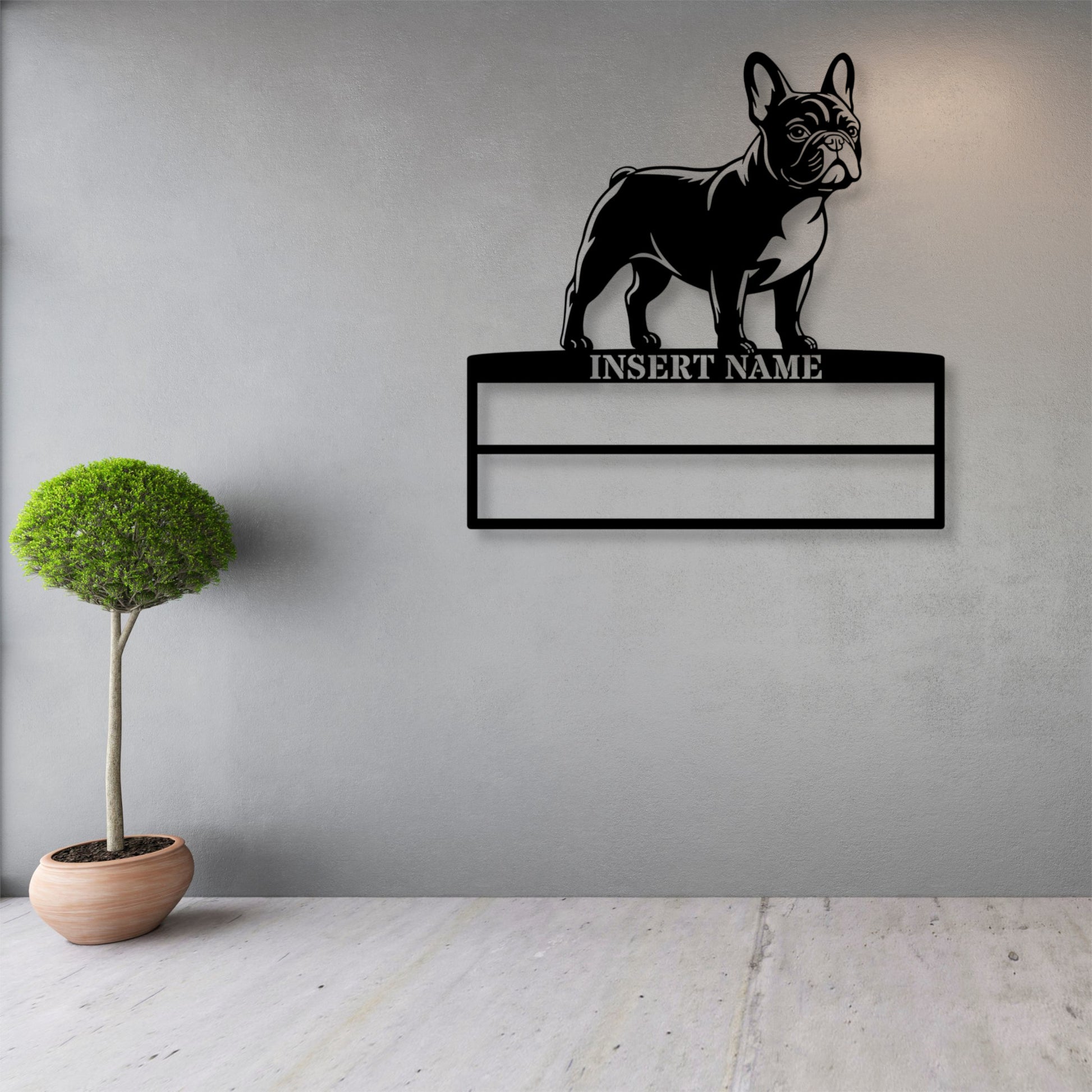 Personalized French Bulldog Rosette Metal Sign Champion Display