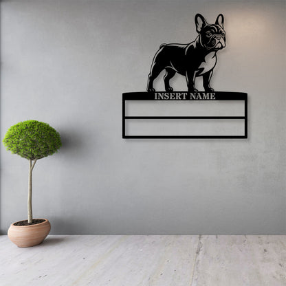 Personalized French Bulldog Rosette Metal Sign Champion Display