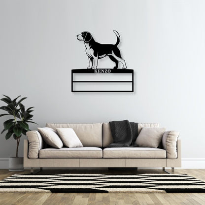 Personalized Beagle Rosette Metal Sign Champion Display