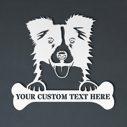 Personalized Border Collie Name Metal Sign. Customizable Dog Owner Wall Decor Gift