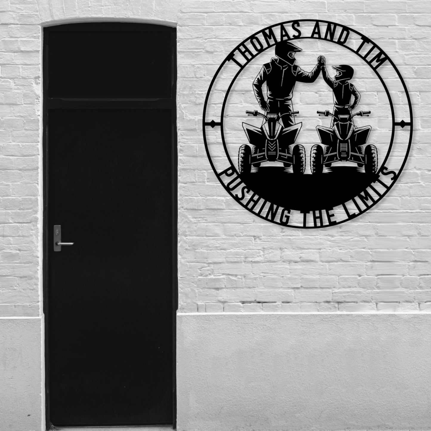 Personalized Father And Son ATV Metal Sign. Custom Quadbike Wall Decor