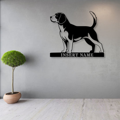 Personalized Beagle Metal Sign. Custom Dog Owner Wall Decor Gift