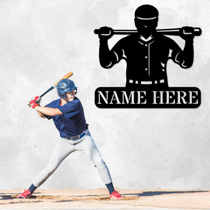 Personalized Softball Player Name Metal Sign. Custom Baseball Lover Wall Decor Gift. Kids Room Wall Hanging. Customized Sports Birthday Gift