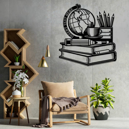 Personalized Geography Teacher Name Metal Sign. Custom Book Lover Wall Decor Gift. Geography Reader. Gift For Book Lover. Home Library Decor