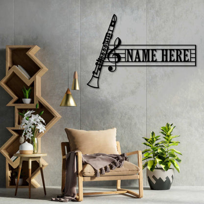 Personalized Wind Instrument Name Metal Sign. Custom Clarinet Lover Wall Decor Gift. Music Room Decor. Clarinet Player Gifts. Musician Decor