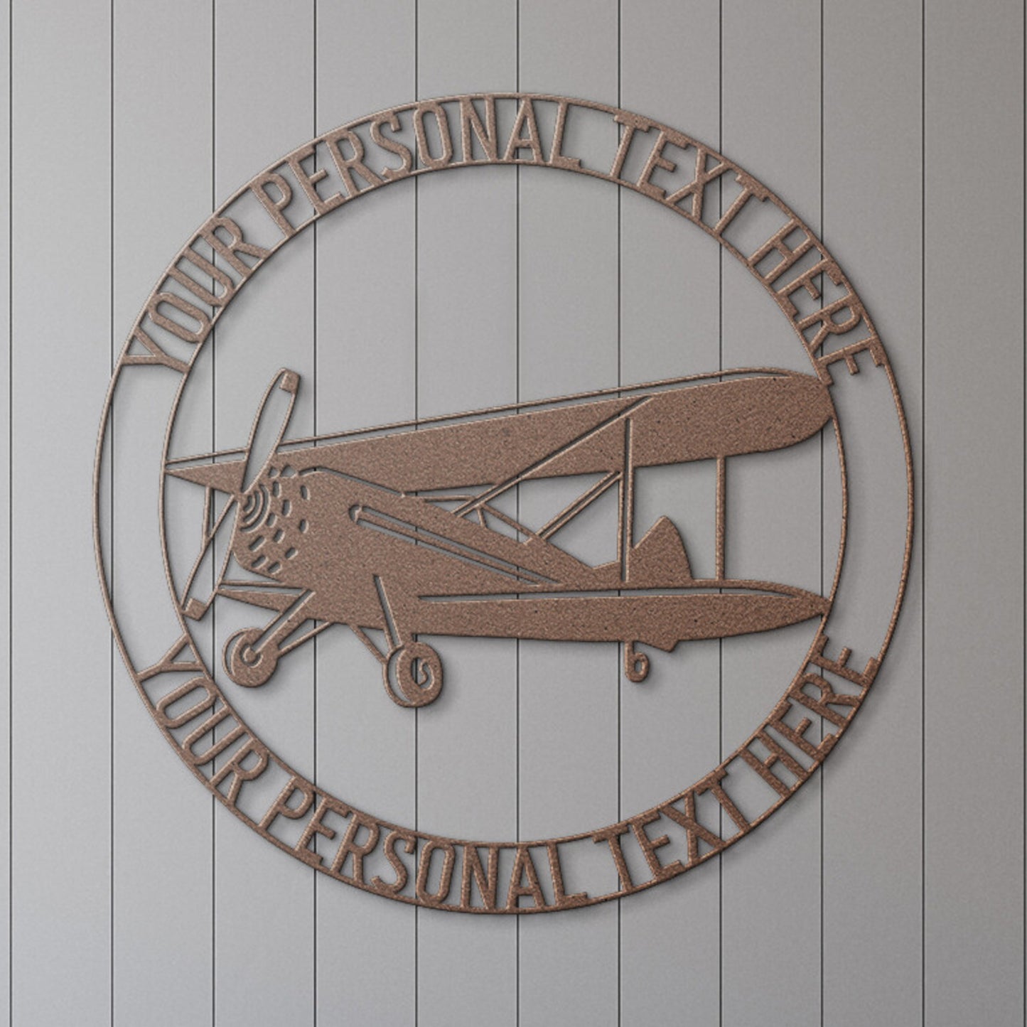 Personalized Biplane Metal Sign Gift. Custom Pilot Name Steel Sign. Personalizable Aviator Gift. Personal Airplane Wall Decor. Garage Sign