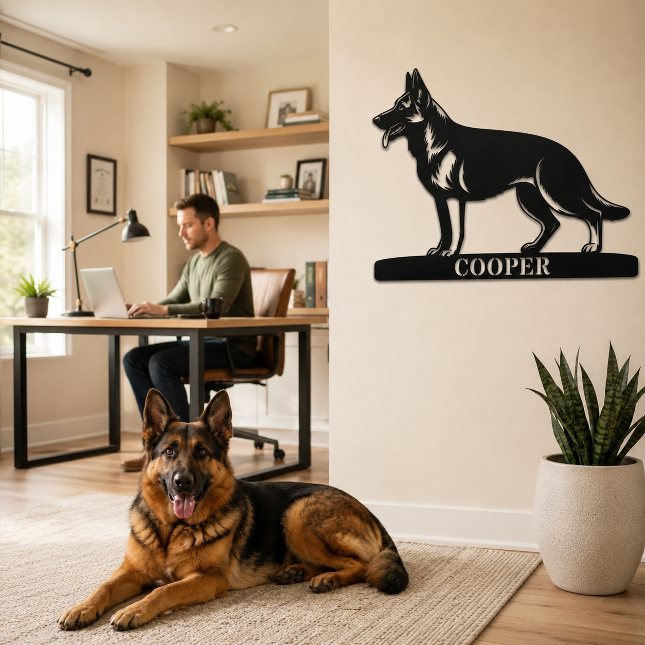 Personalized German Shepherd Name Metal Sign Gift. Custom Dog Owner Wall Decor Display
