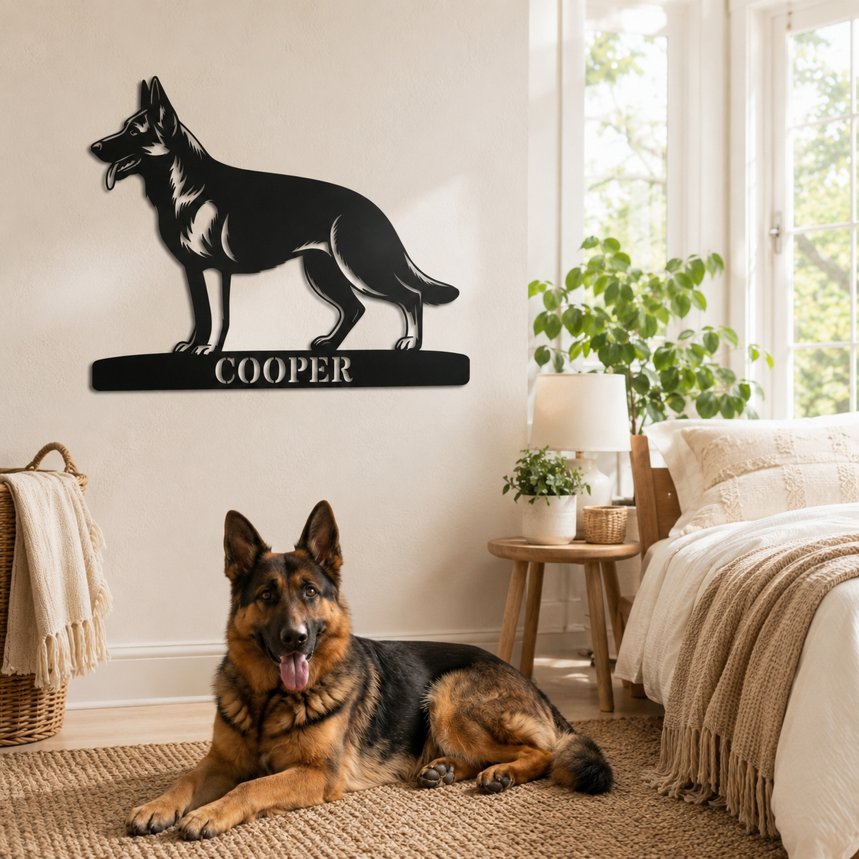 Personalized German Shepherd Name Metal Sign Gift. Custom Dog Owner Wall Decor Display