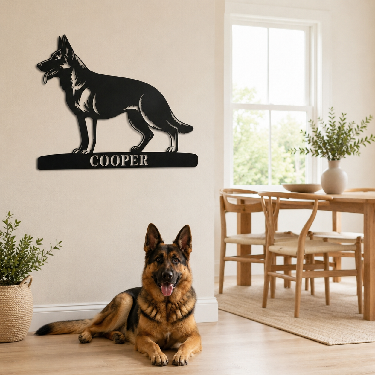 Personalized German Shepherd Name Metal Sign Gift. Custom Dog Owner Wall Decor Display