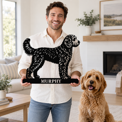 Personalized Doodle Name Metal Sign. Custom Dog Owner Wall Decor Gift