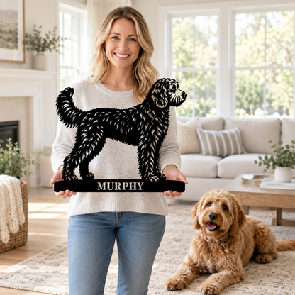 Personalized Doodle Name Metal Sign. Custom Dog Owner Wall Decor Gift