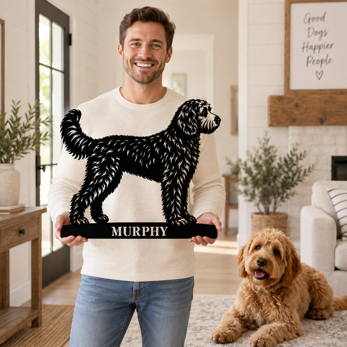 Personalized Doodle Name Metal Sign. Custom Dog Owner Wall Decor Gift