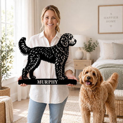 Personalized Doodle Name Metal Sign. Custom Dog Owner Wall Decor Gift