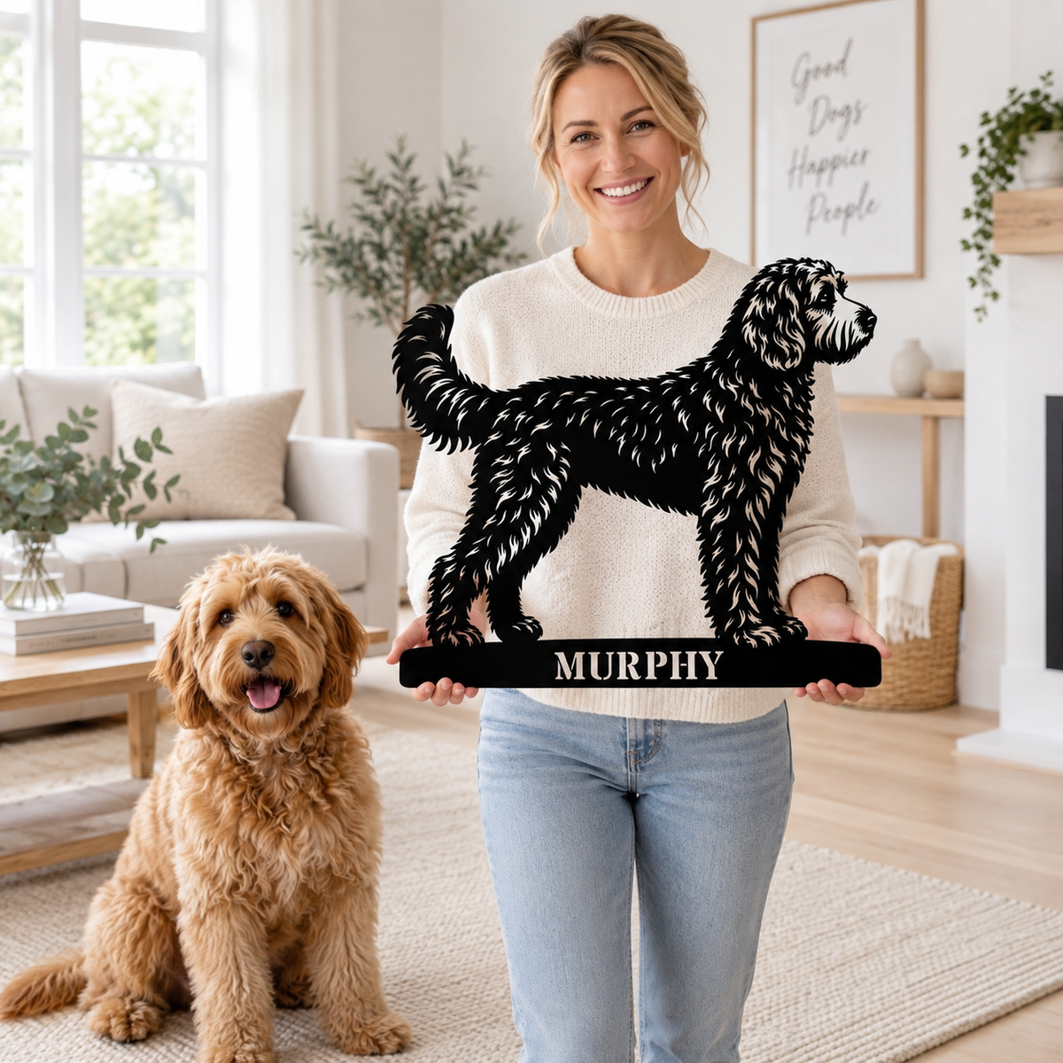 Personalized Doodle Name Metal Sign. Custom Dog Owner Wall Decor Gift
