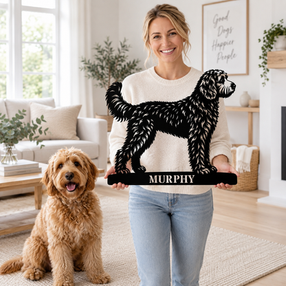 Personalized Doodle Name Metal Sign. Custom Dog Owner Wall Decor Gift