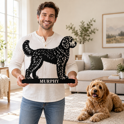 Personalized Doodle Name Metal Sign. Custom Dog Owner Wall Decor Gift