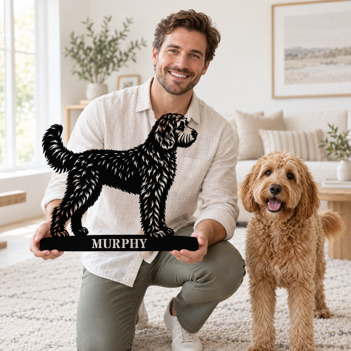 Personalized Doodle Name Metal Sign. Custom Dog Owner Wall Decor Gift