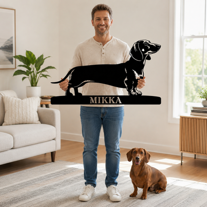 Personalized Dachshund Metal Sign. Custom Dog Owner Wall Decor Gift