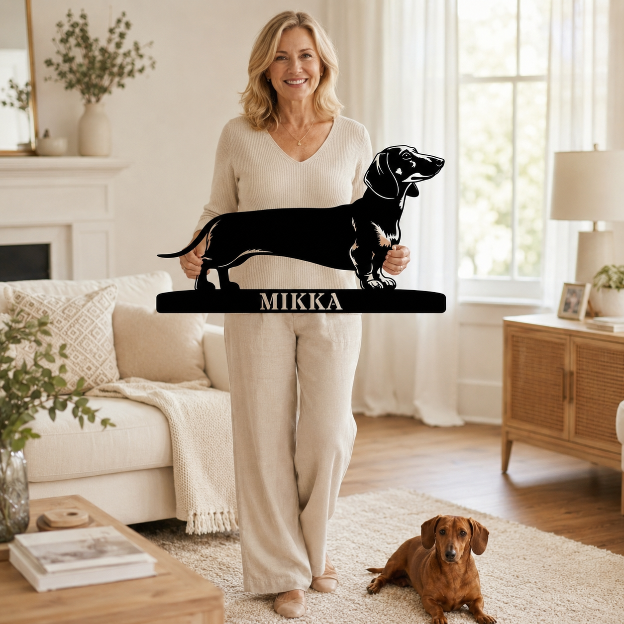 Personalized Dachshund Metal Sign. Custom Dog Owner Wall Decor Gift