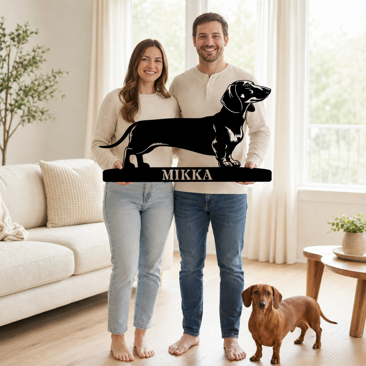 Personalized Dachshund Metal Sign. Custom Dog Owner Wall Decor Gift