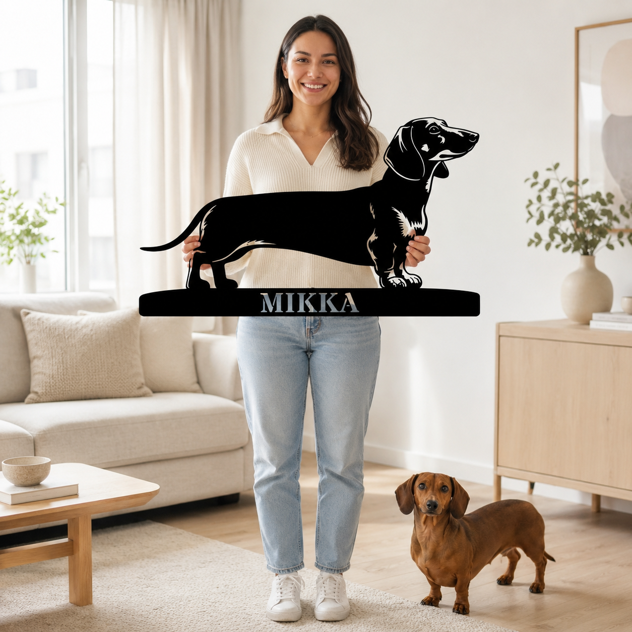 Personalized Dachshund Metal Sign. Custom Dog Owner Wall Decor Gift
