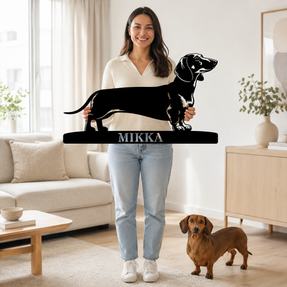 Personalized Dachshund Metal Sign. Custom Dog Owner Wall Decor Gift