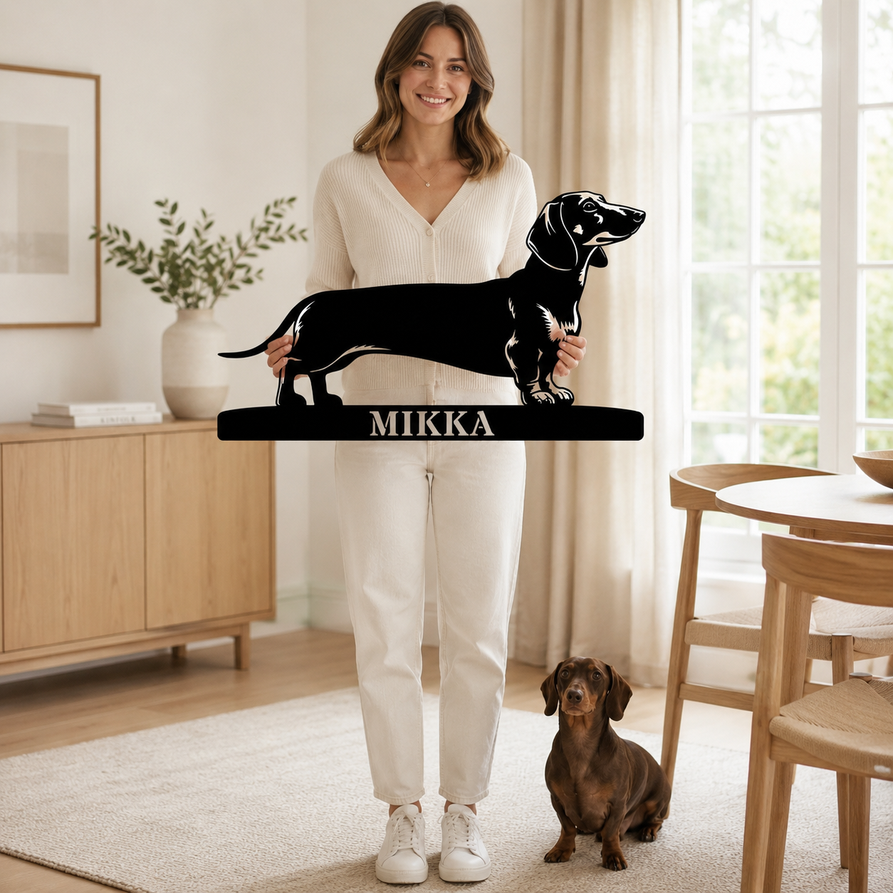 Personalized Dachshund Metal Sign. Custom Dog Owner Wall Decor Gift