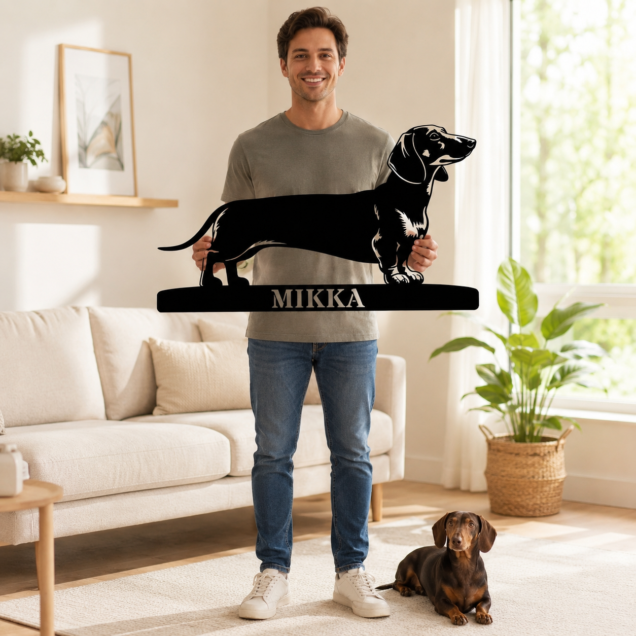 Personalized Dachshund Metal Sign. Custom Dog Owner Wall Decor Gift