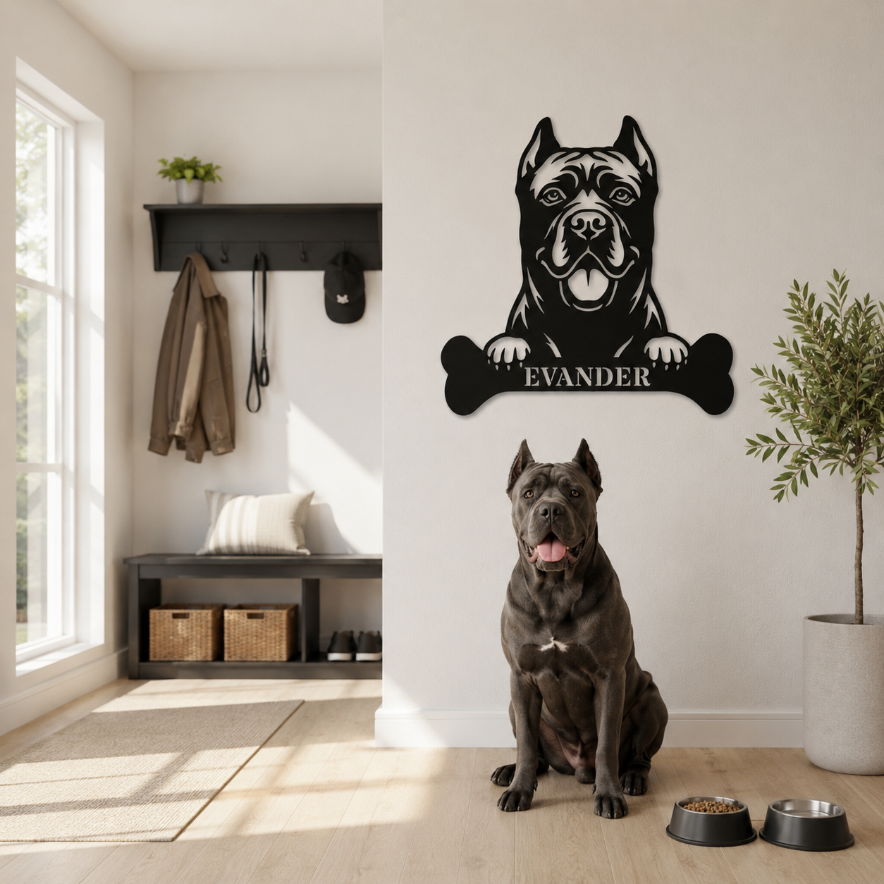 Personalized Cane Corso Dog Bone Name Metal Sign. Funny Custom Dog Wall Decor Gift