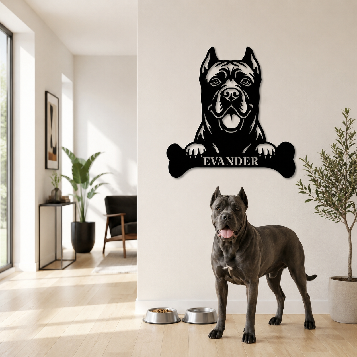 Personalized Cane Corso Dog Bone Name Metal Sign. Funny Custom Dog Wall Decor Gift