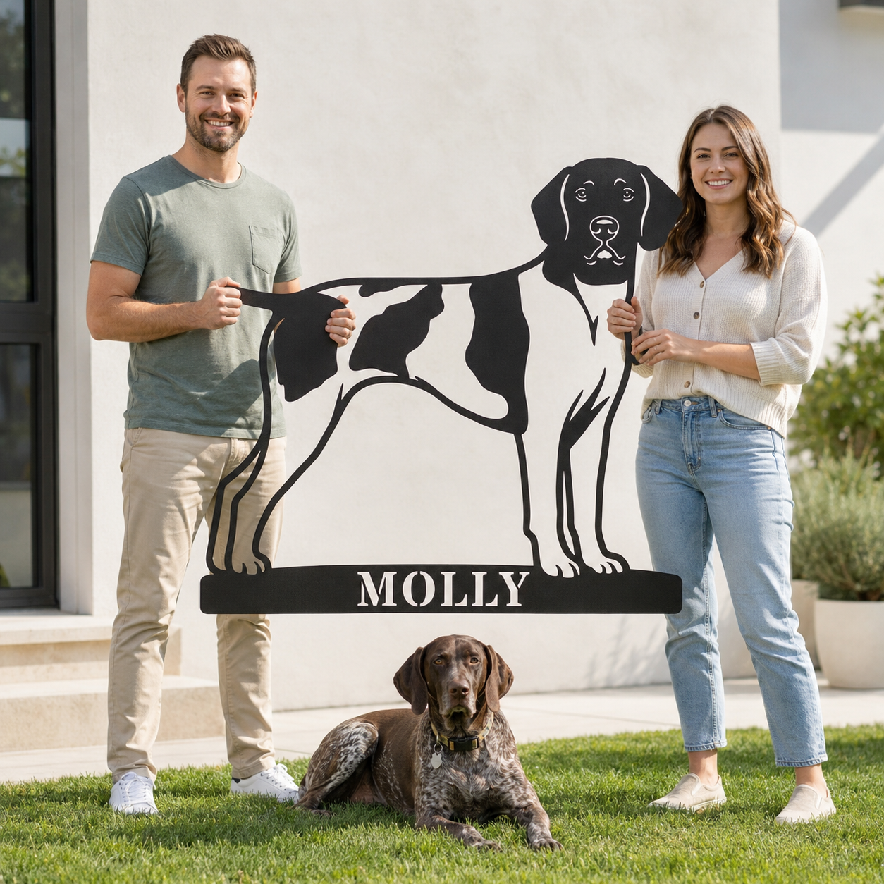 Personalized German Shorthaired Pointer Name Metal Sign. Custom Dog Owner Wall Decor Gift
