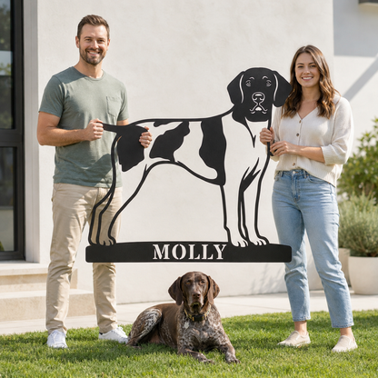 Personalized German Shorthaired Pointer Name Metal Sign. Custom Dog Owner Wall Decor Gift