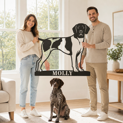 Personalized German Shorthaired Pointer Name Metal Sign. Custom Dog Owner Wall Decor Gift