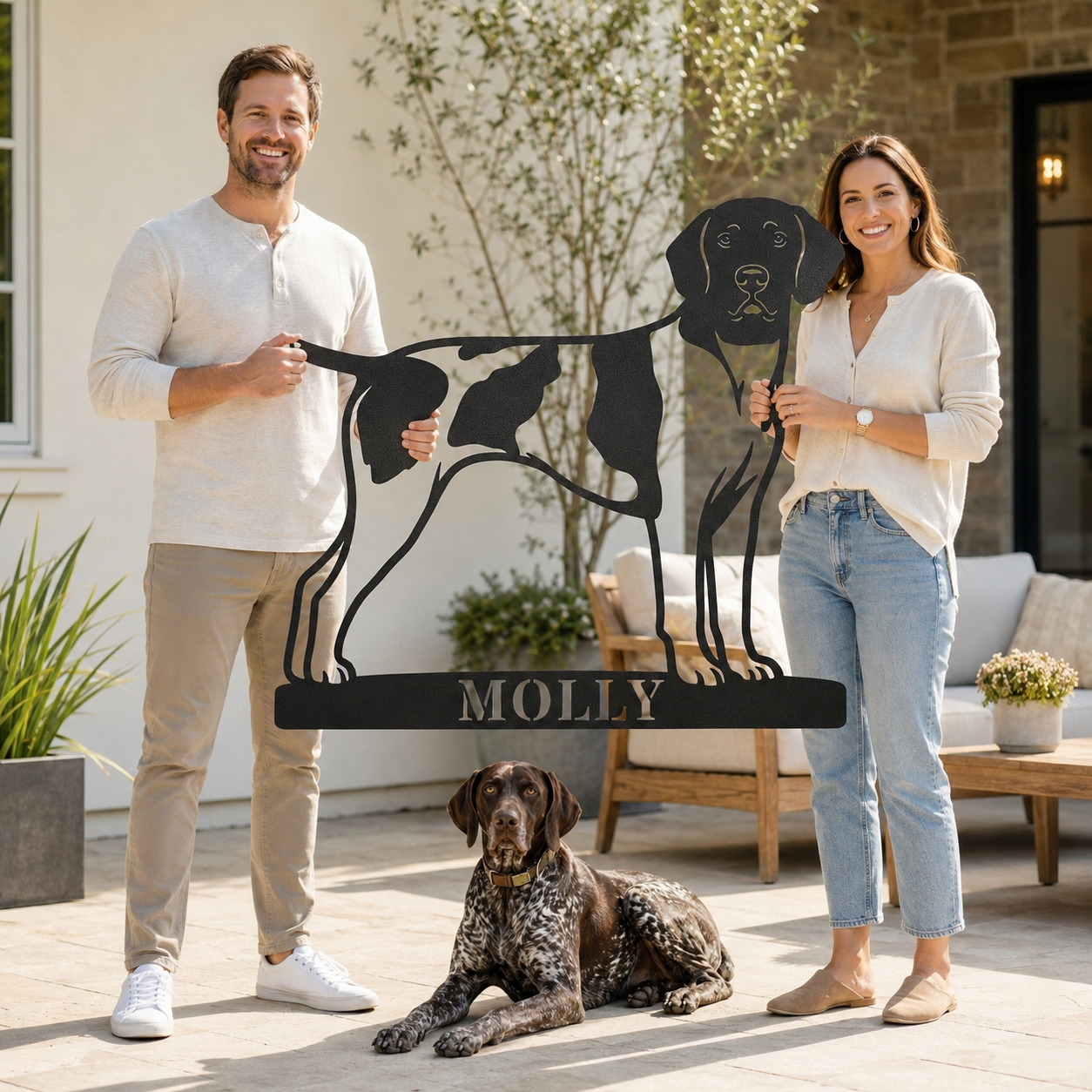 Personalized German Shorthaired Pointer Name Metal Sign. Custom Dog Owner Wall Decor Gift