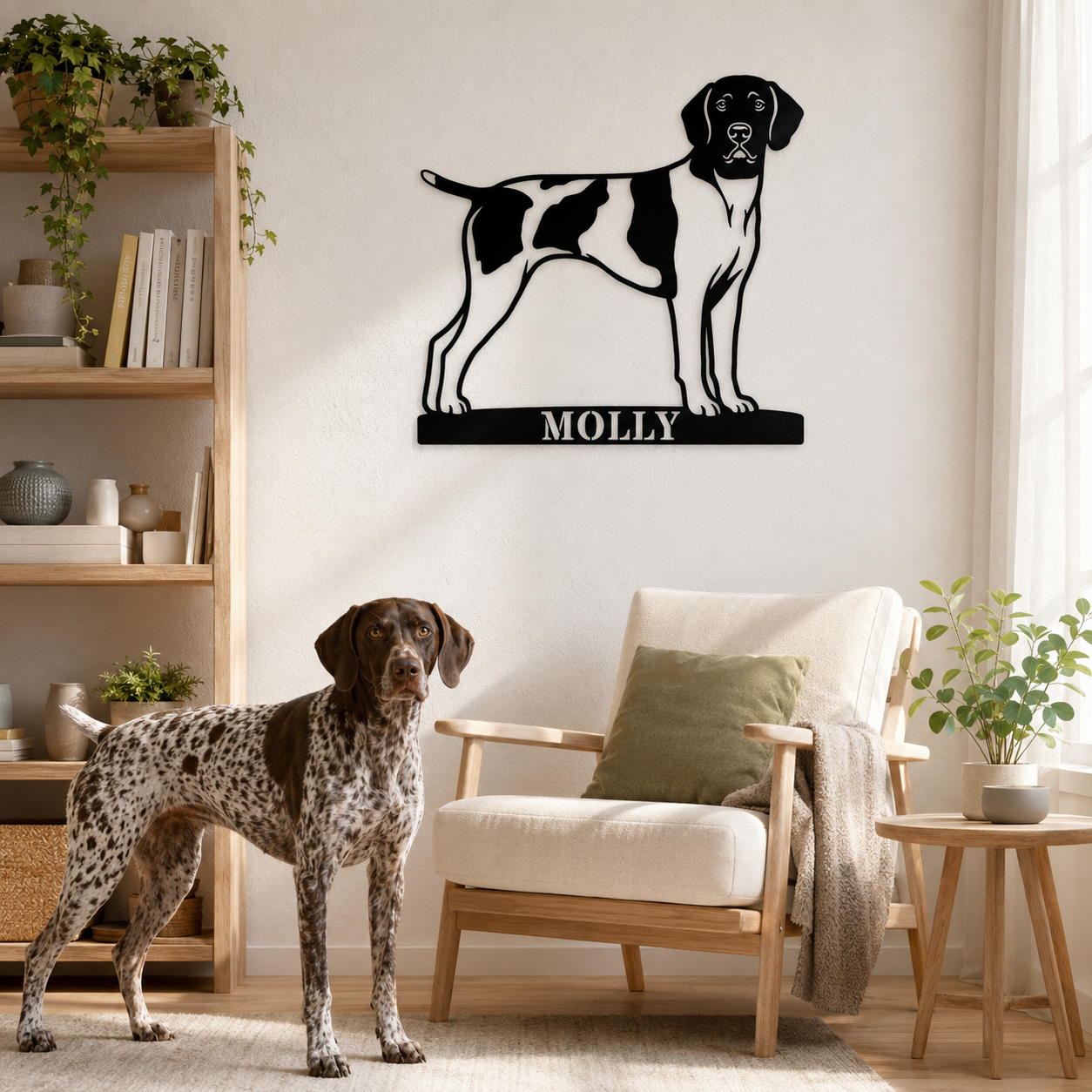 Personalized German Shorthaired Pointer Name Metal Sign. Custom Dog Owner Wall Decor Gift