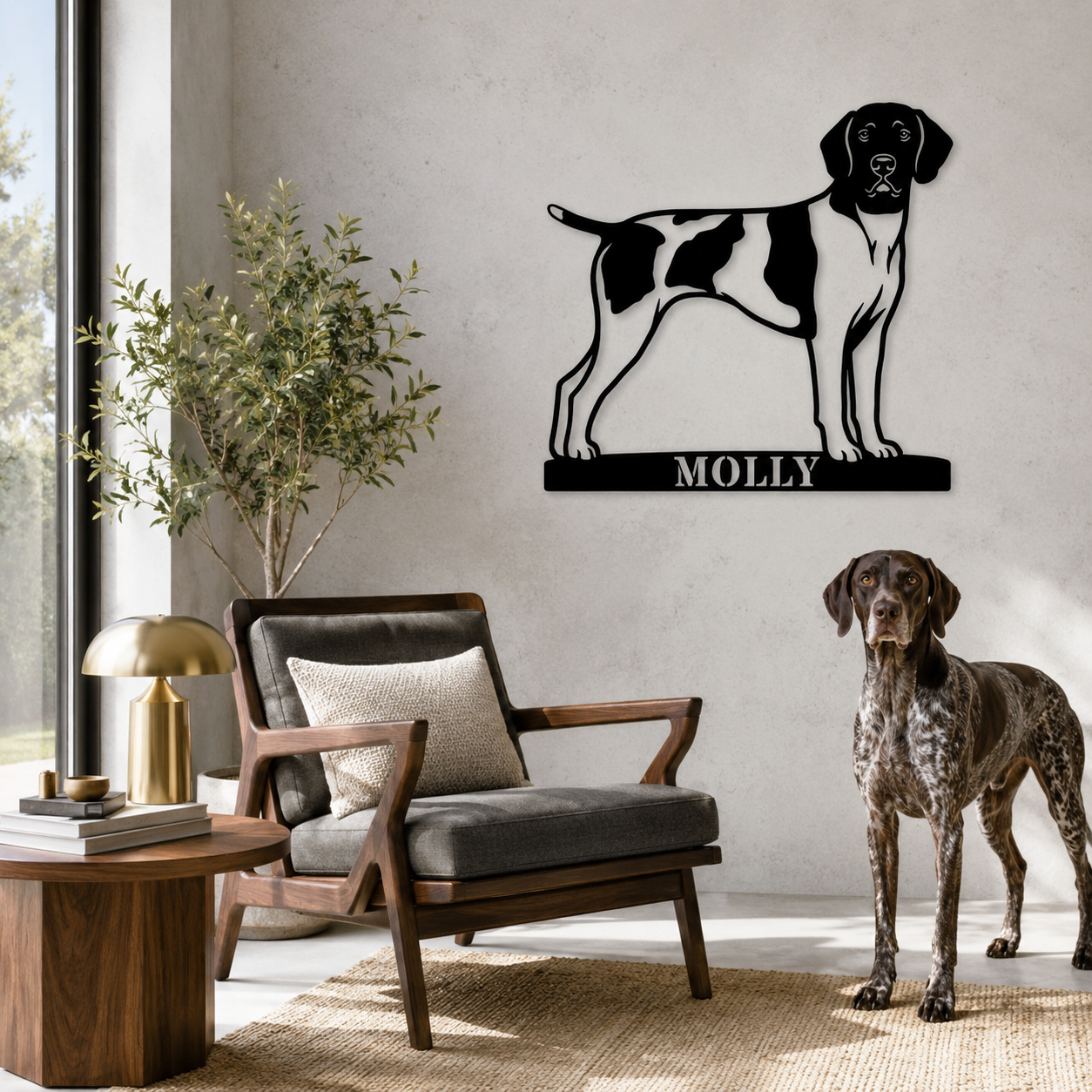 Personalized German Shorthaired Pointer Name Metal Sign. Custom Dog Owner Wall Decor Gift