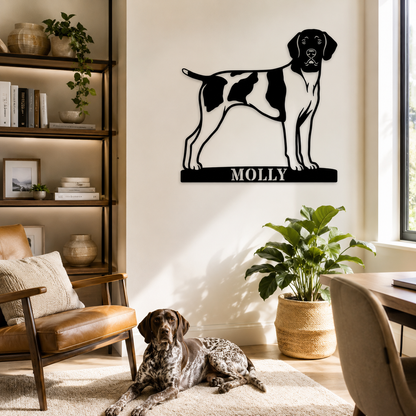 Personalized German Shorthaired Pointer Name Metal Sign. Custom Dog Owner Wall Decor Gift
