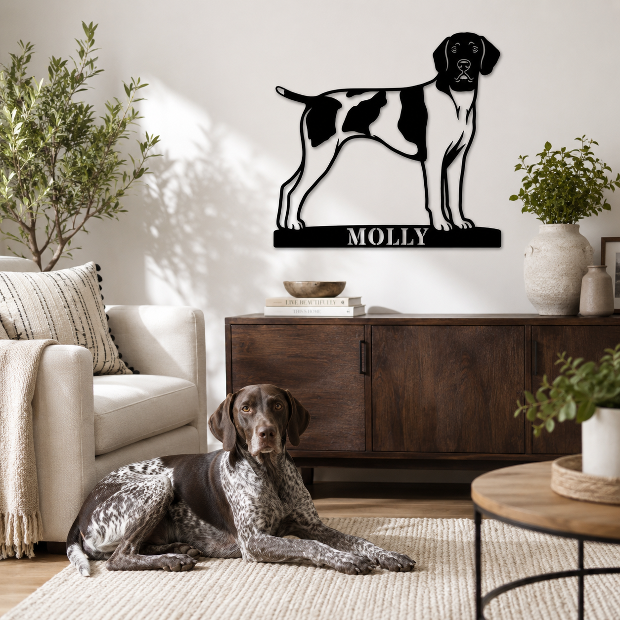 Personalized German Shorthaired Pointer Name Metal Sign. Custom Dog Owner Wall Decor Gift