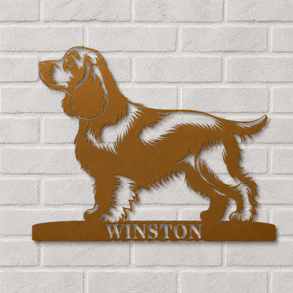Personalized Cocker Spaniel Name Metal Sign. Custom Dog Owner Wall Decor Gift