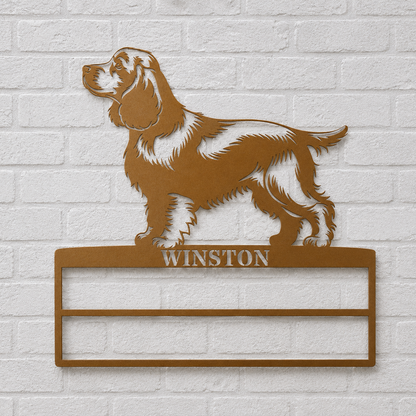 Personalized Cocker Spaniel Rosette Name Metal Sign Champion Name Display.
