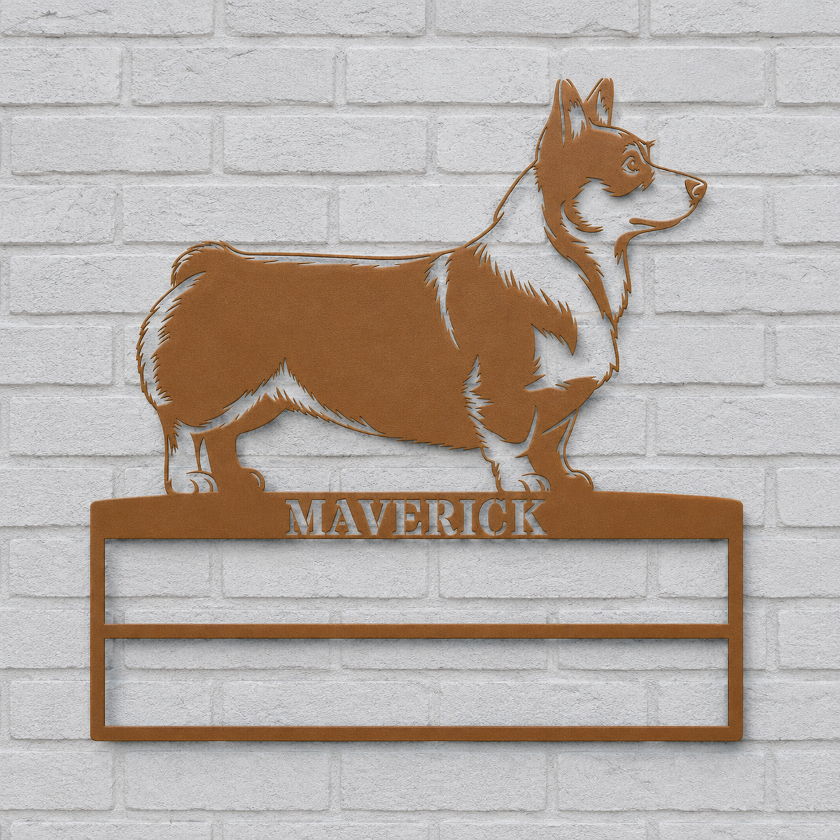 Personalized Corgi Rosette Name Metal Sign Champion Name Display.