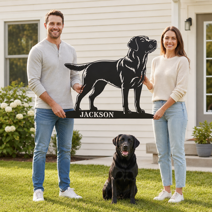 Personalized Labrador Retriever Metal Sign. Custom Dog Owner Wall Decor Gift