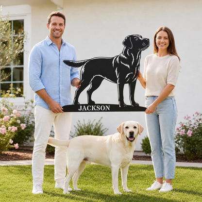 Personalized Labrador Retriever Metal Sign. Custom Dog Owner Wall Decor Gift