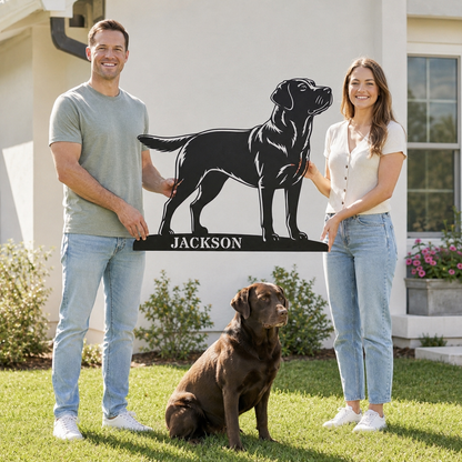 Personalized Labrador Retriever Metal Sign. Custom Dog Owner Wall Decor Gift
