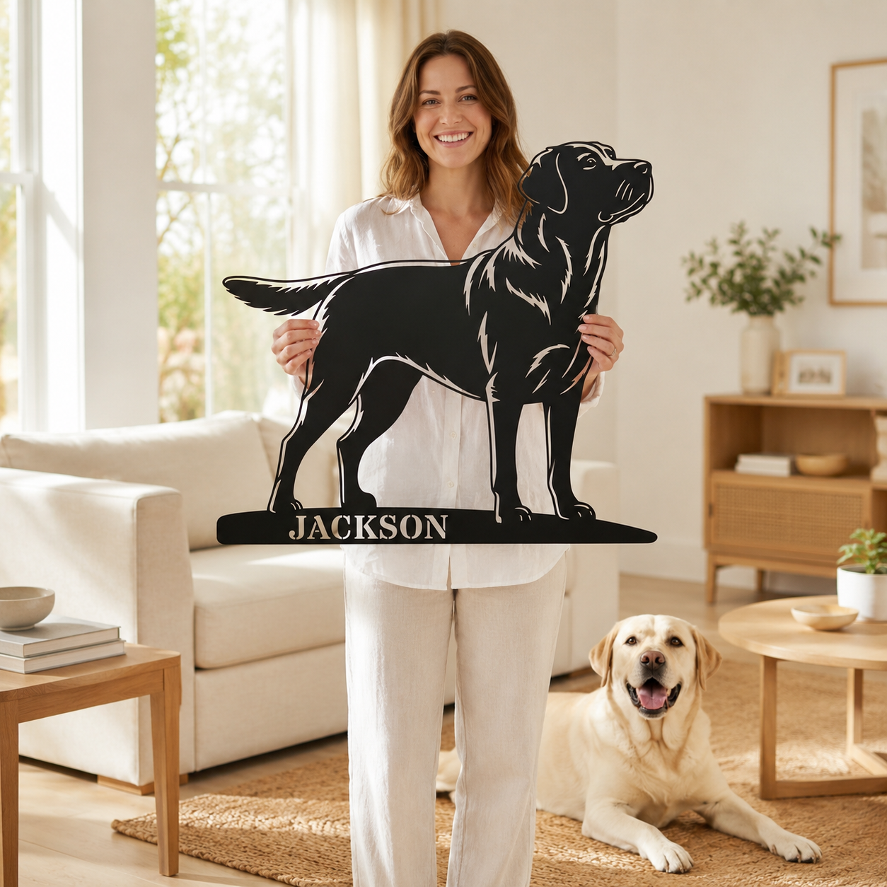 Personalized Labrador Retriever Metal Sign. Custom Dog Owner Wall Decor Gift