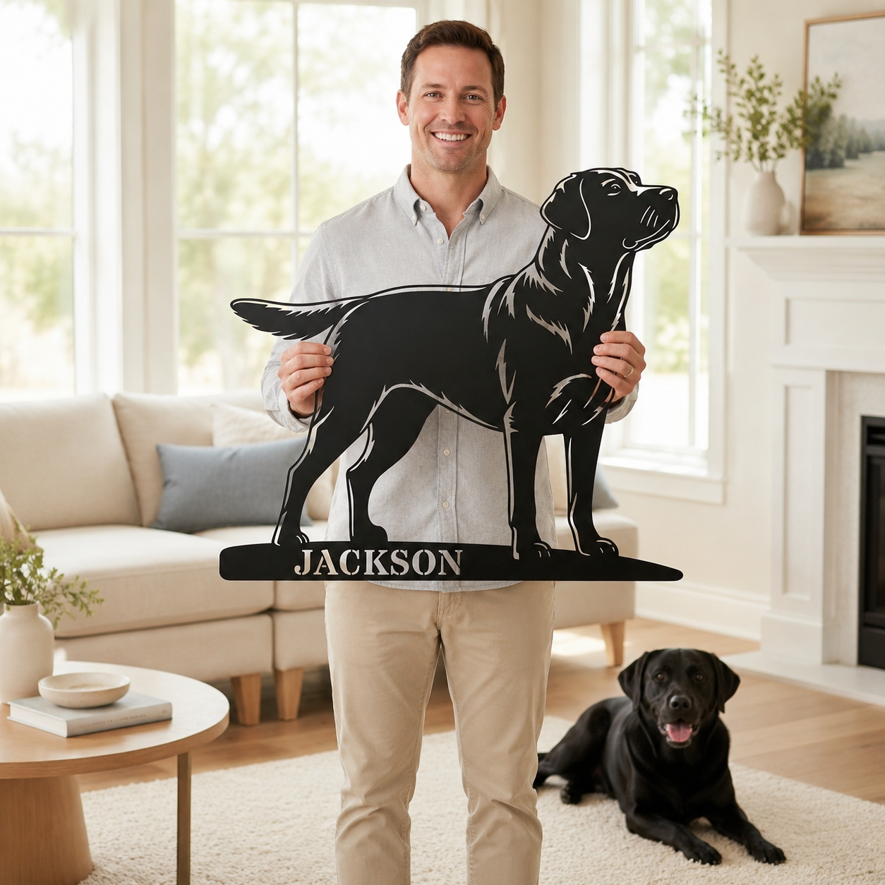 Personalized Labrador Retriever Metal Sign. Custom Dog Owner Wall Decor Gift
