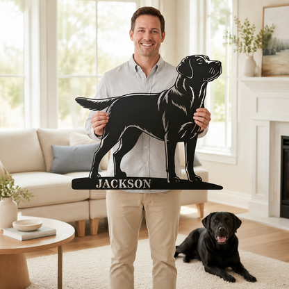 Personalized Labrador Retriever Metal Sign. Custom Dog Owner Wall Decor Gift