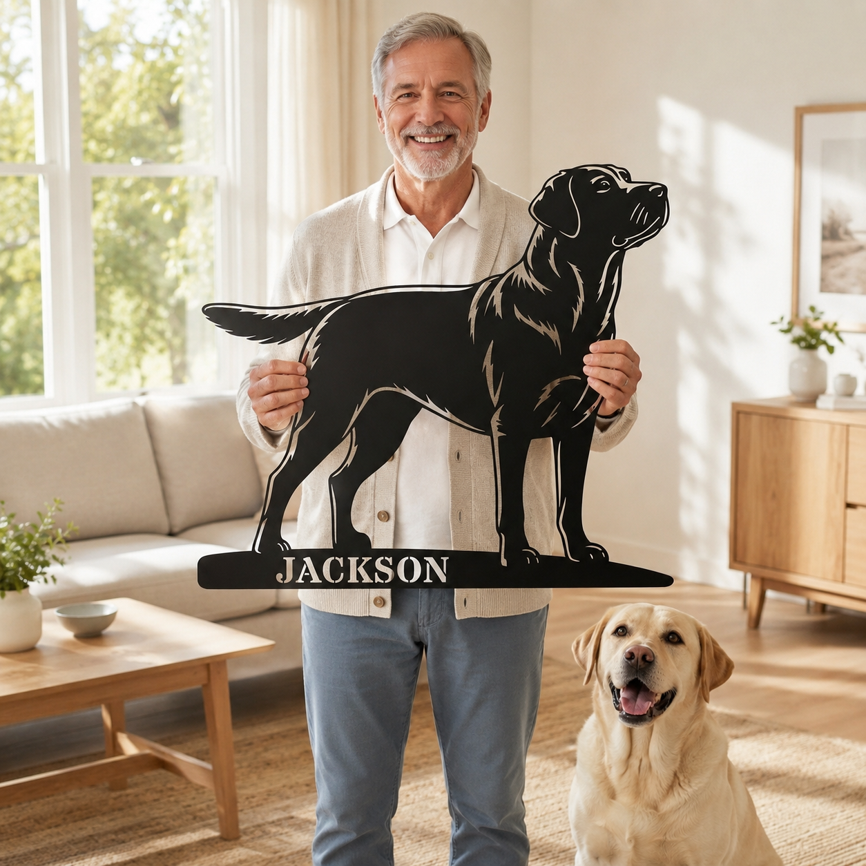 Personalized Labrador Retriever Metal Sign. Custom Dog Owner Wall Decor Gift