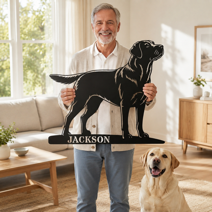 Personalized Labrador Retriever Metal Sign. Custom Dog Owner Wall Decor Gift