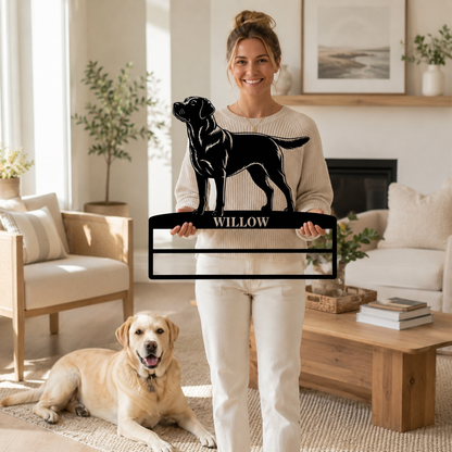 Personalized Labrador Retriever Rosette Metal Sign Champion Display